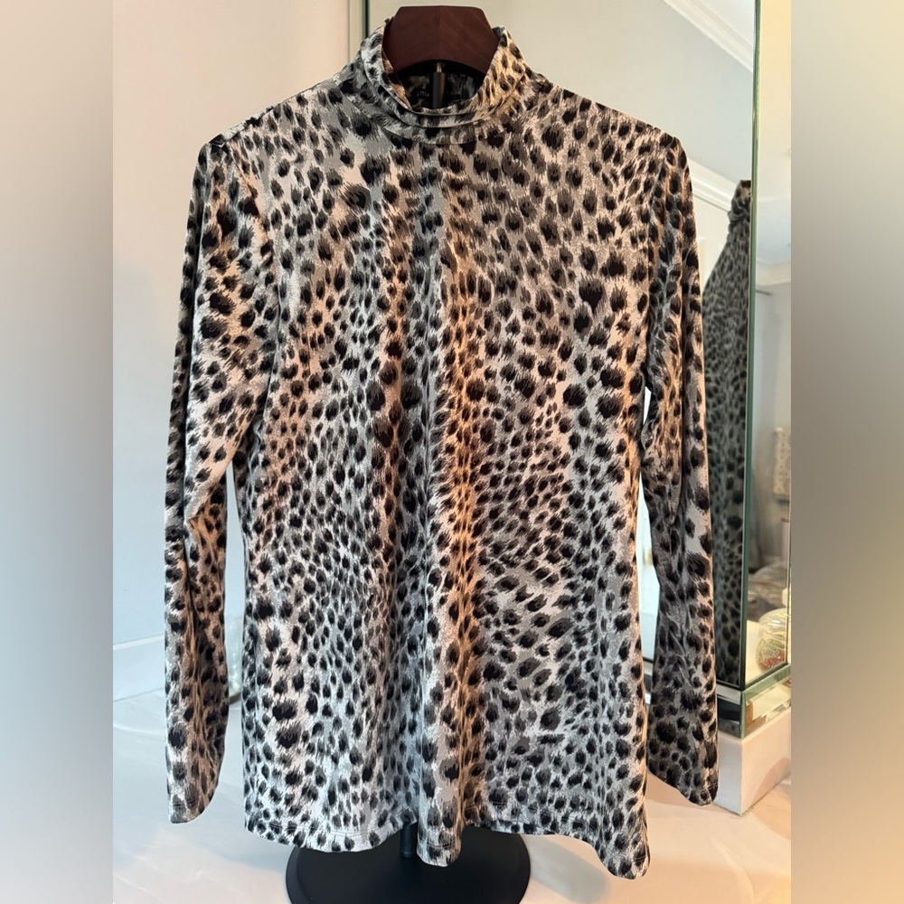 J. McLaughlin Animal Print Top -Medium
